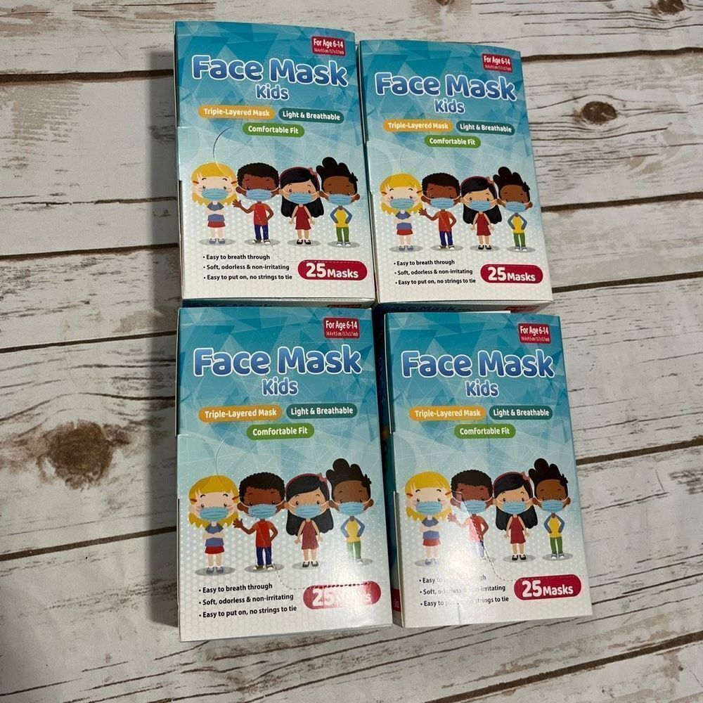 Kids Children’s Face Masks Disposable‎ ages 6-14
